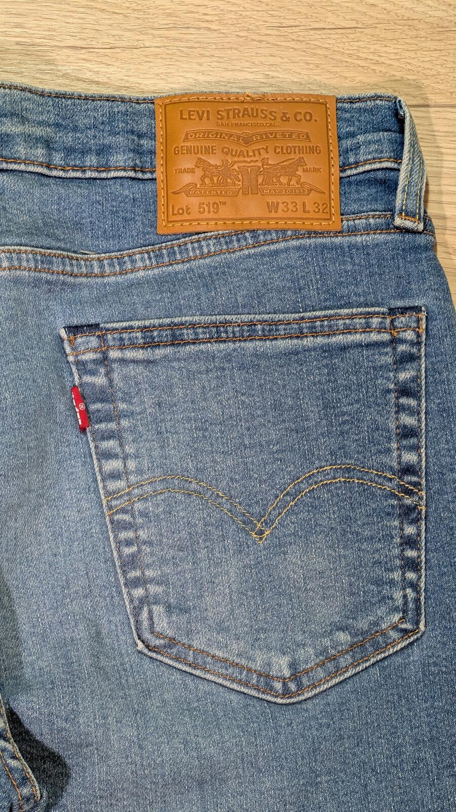 Levi's Men's 519 Skinny Jeans - Blue - Size 33W 32L