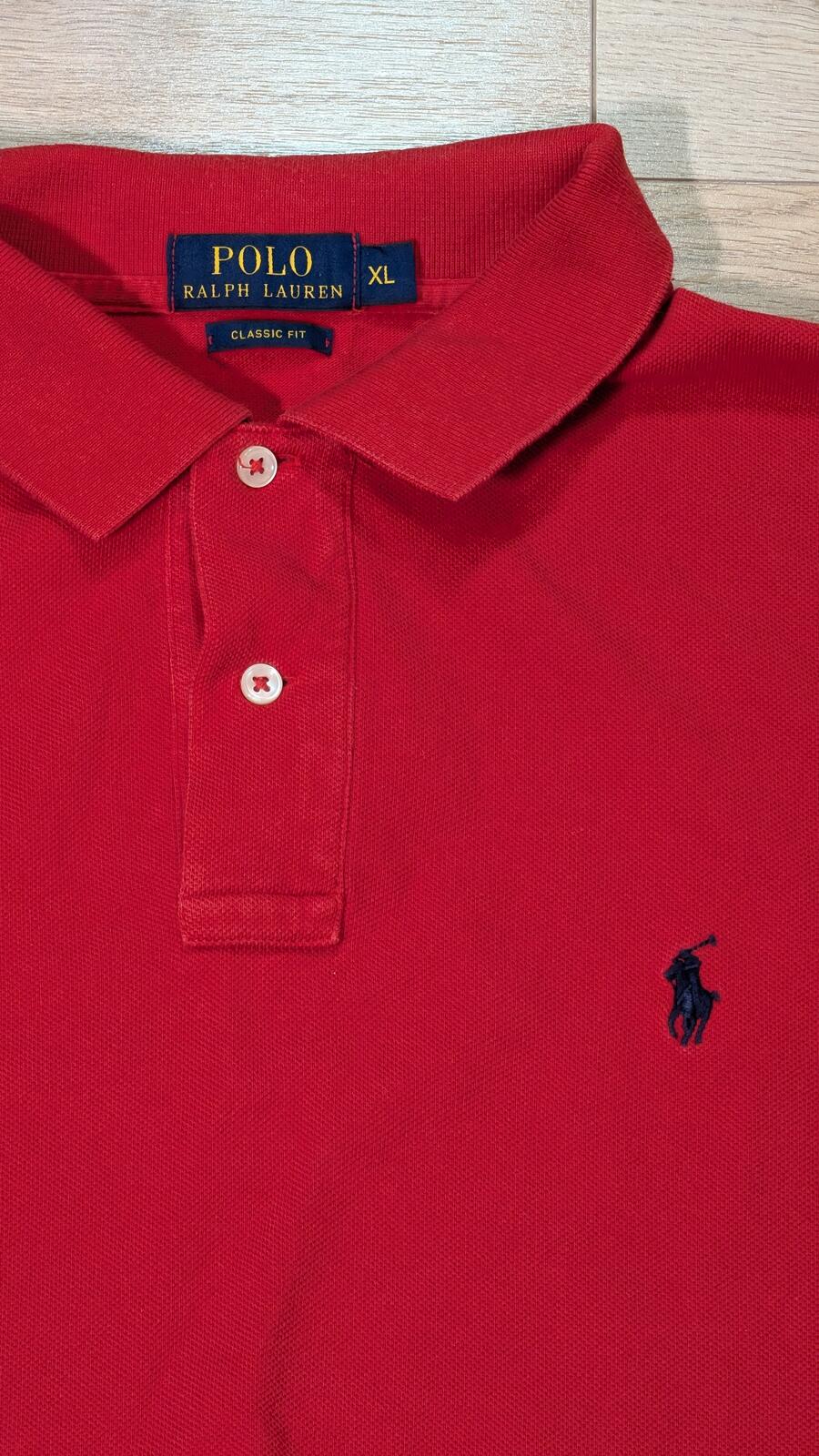 Ralph Lauren Men's Classic Fit Polo T Shirt - Red - Size XL