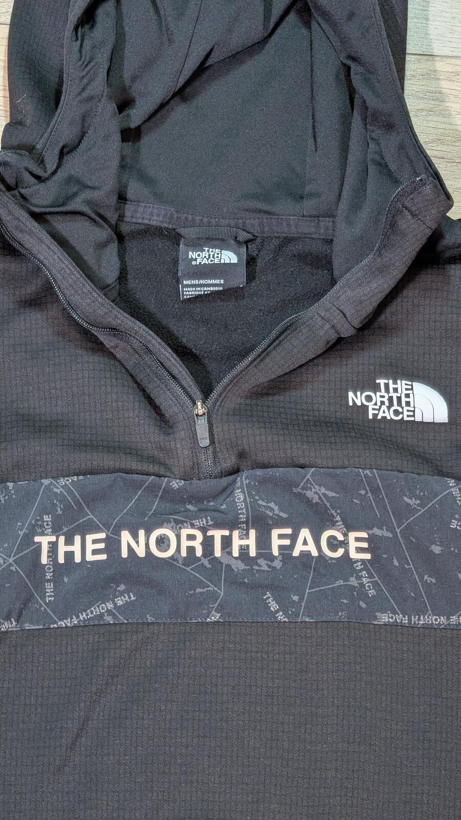 The North Face Men's 1/4 Zip Hoodie Sweatshirt - Black - Size Small