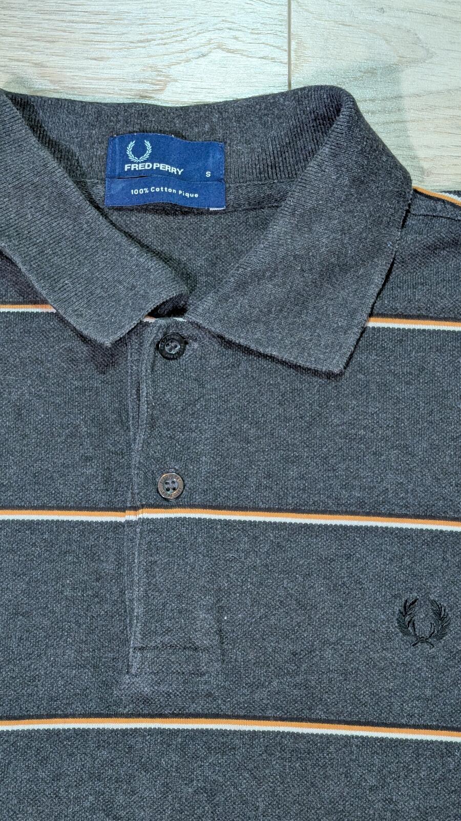 Fred Perry Men's Striped Polo T Shirt - Grey - Size Small