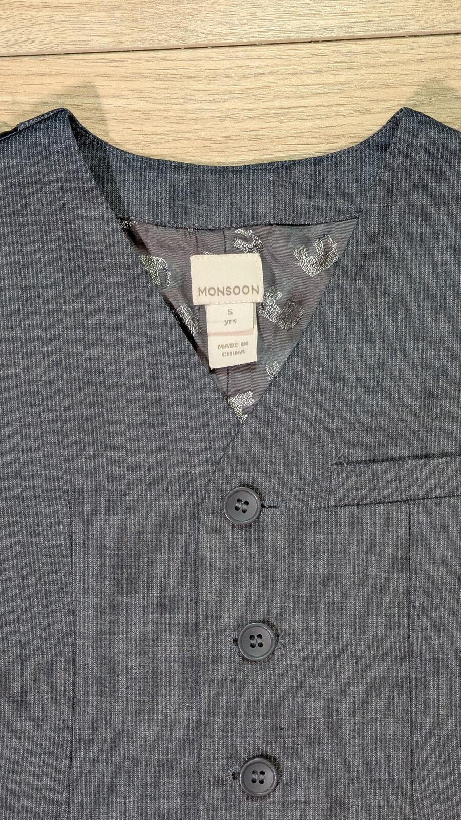 Monsoon Boy's Waistcoat - Grey - Size 5 Years