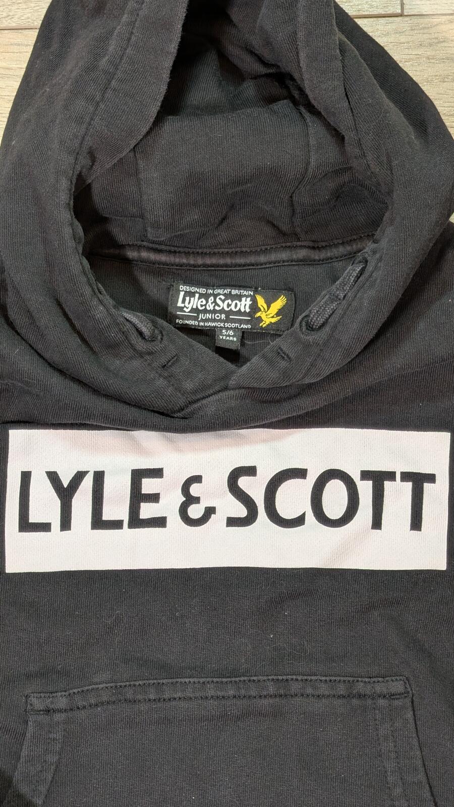 Lyle & Scott Boy's Hoodie Sweatshirt - Black - Size 5-6 Years