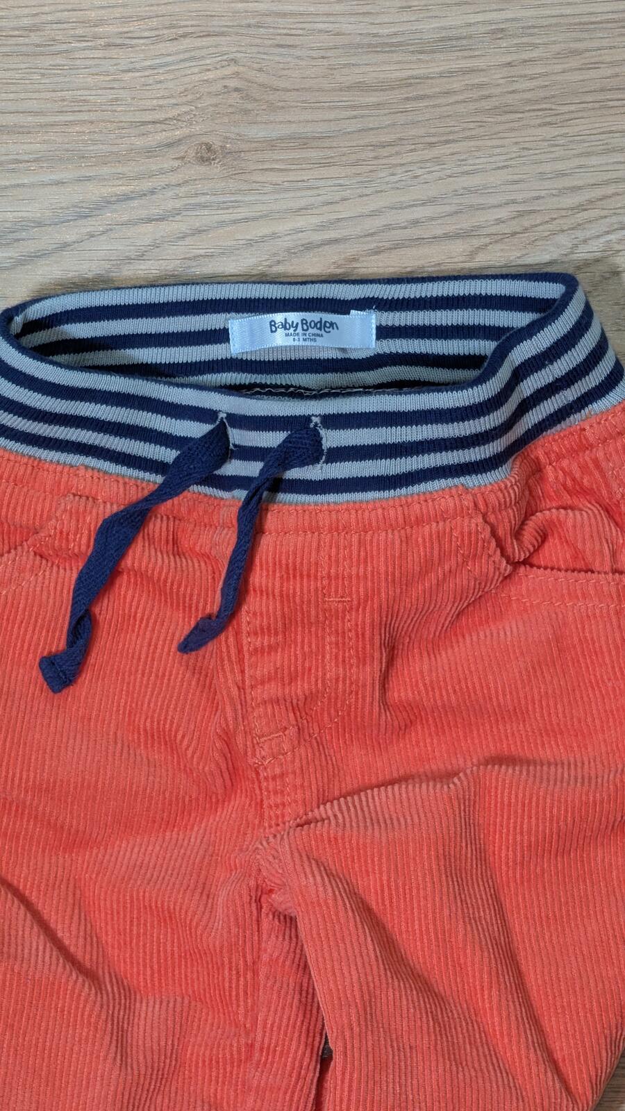 Baby Boden Boy's Corduroy Trousers - Orange - Size 0-3 Months