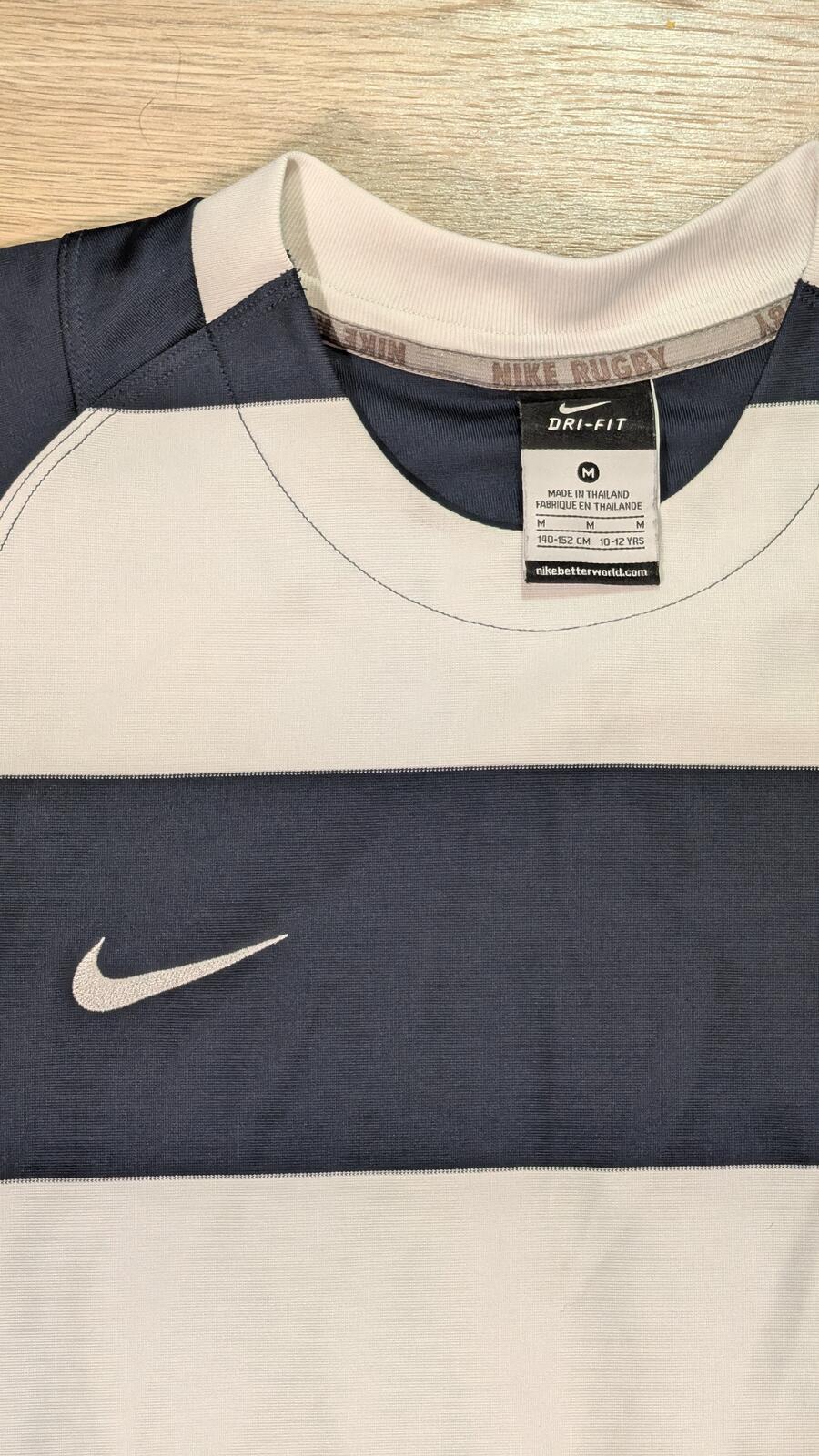 Nike Boy's Rugby Striped T Shirt - Navy - Size 10-12 Years