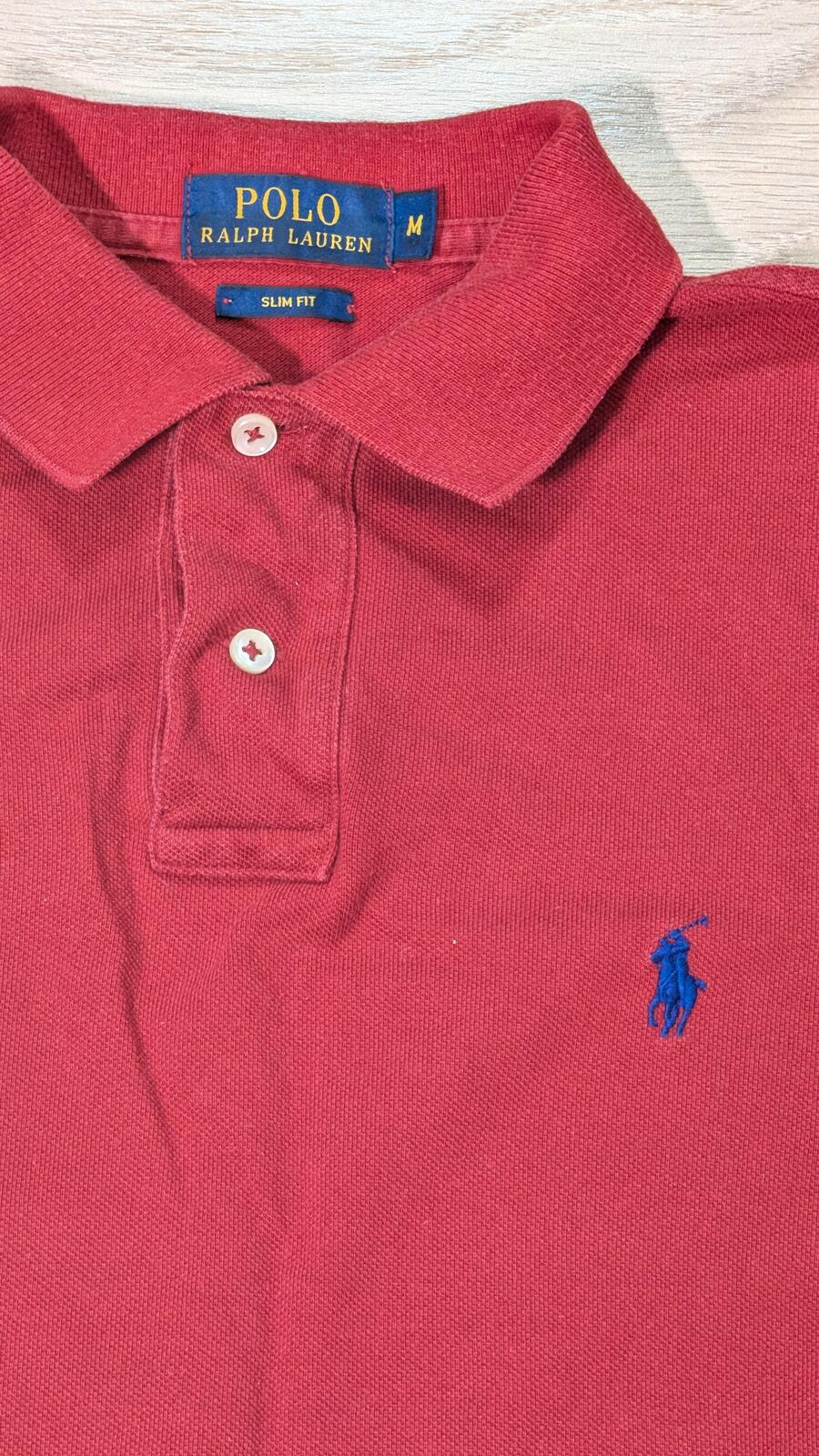 Ralph Lauren Men's Slim Fit Polo T Shirt - Red - Size Medium