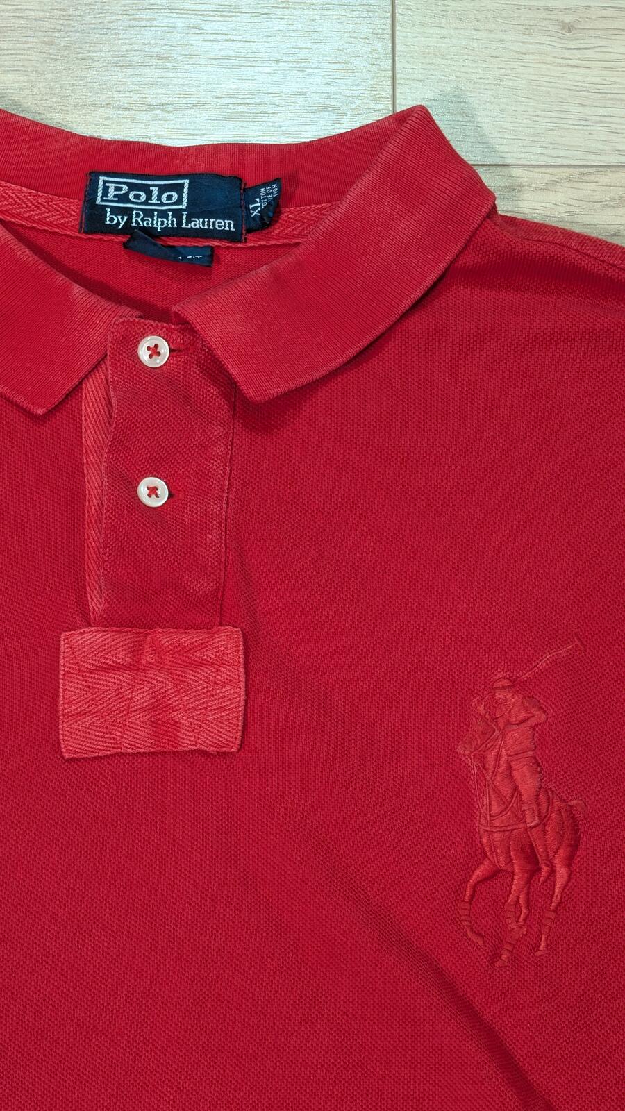 Ralph Lauren Men's Custom Fit Big Pony Polo T Shirt - Red - Size XL
