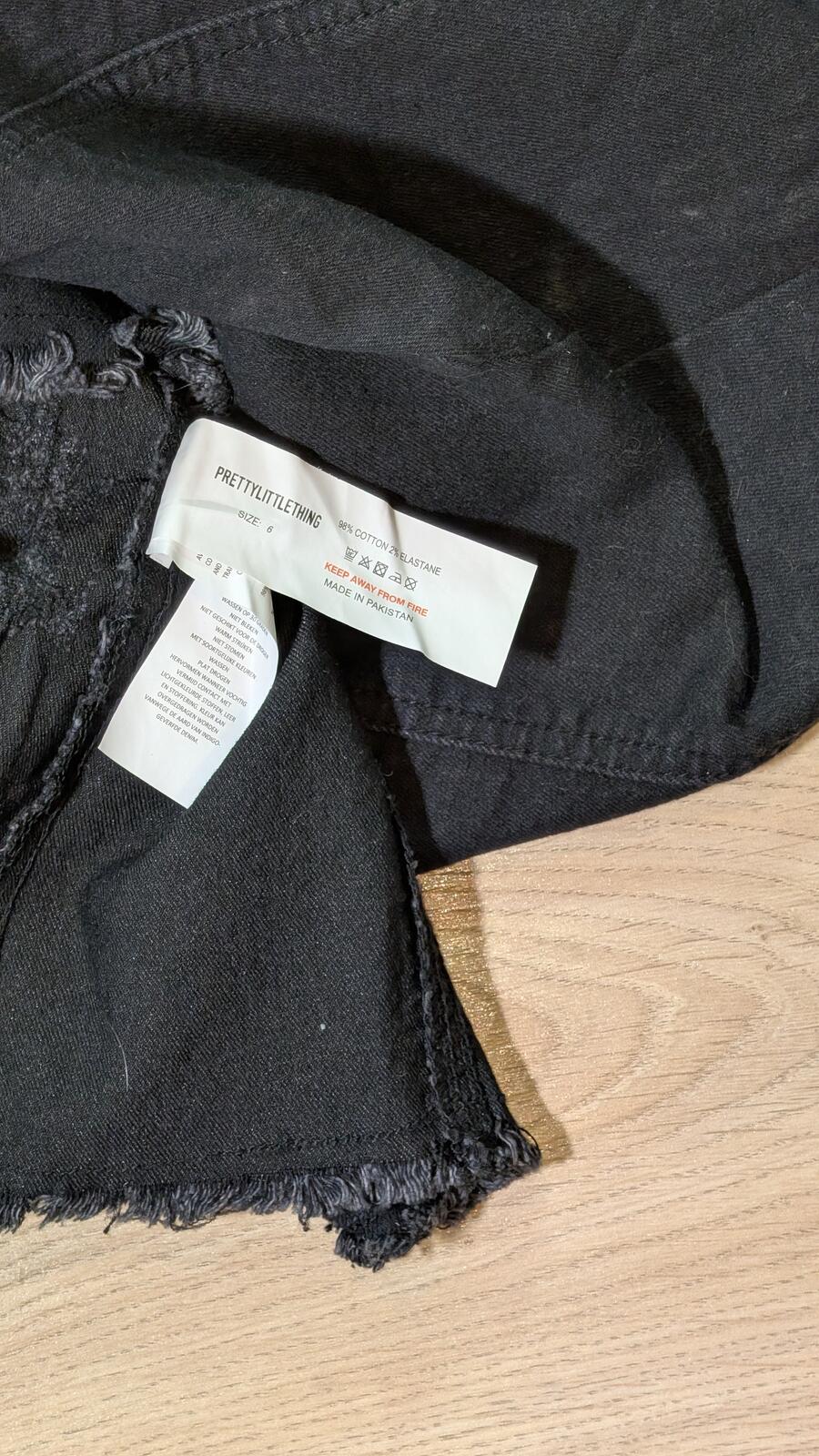 Pretty Little Thing Women's Denim Dress - Black - Size 6