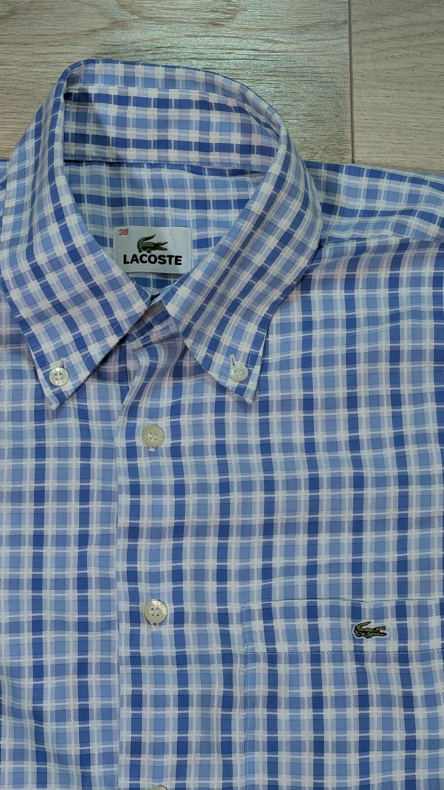Lacoste Men's Check Shirt - Blue - Size 38 / Small