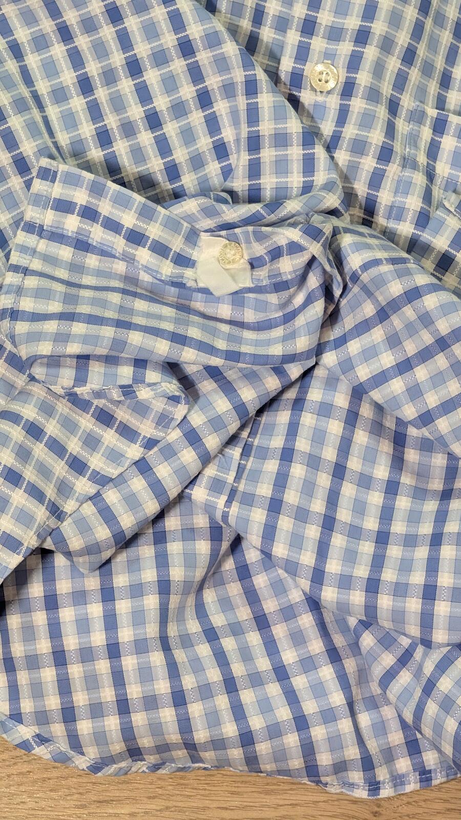 Lacoste Men's Check Shirt - Blue - Size 38 / Small