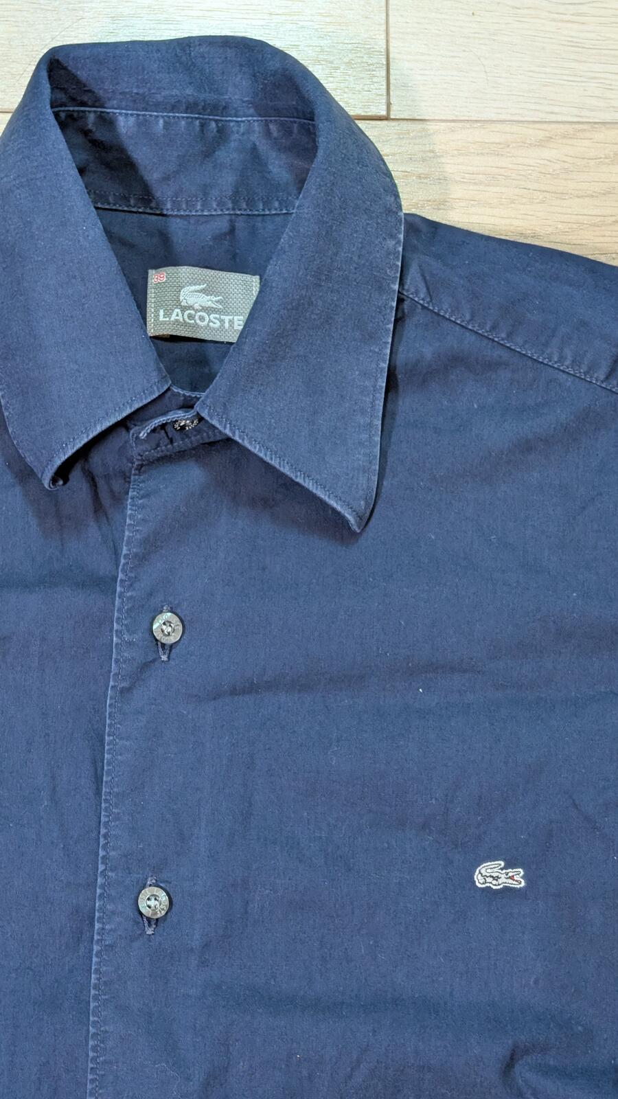 Lacoste Men's Shirt - Navy - Size 39 / Small
