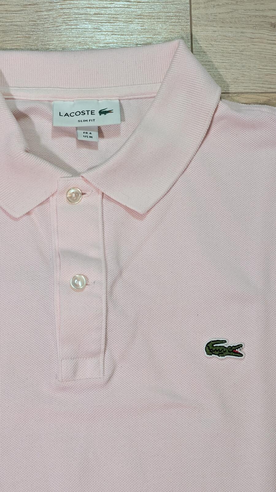 Lacoste Men's Slim Fit Polo T Shirt - Pink - Size 4 / Medium