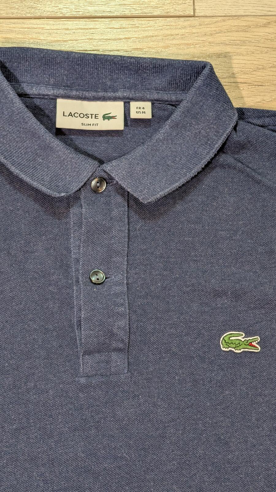 Lacoste Men's Slim Fit Polo T Shirt - Navy - Size 4 / Medium