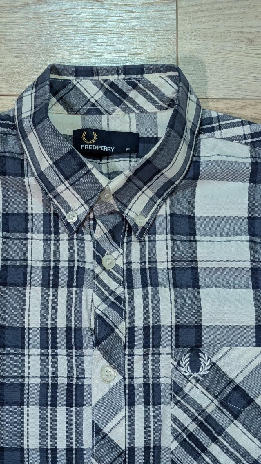 Fred Perry Men's Check Shirt - Navy - Size Medium
