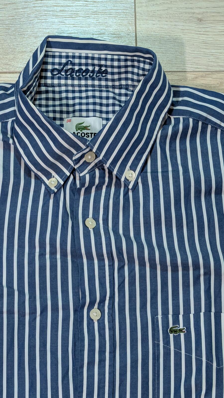 Lacoste Men's Striped Shirt - Blue - Size 38 / Small