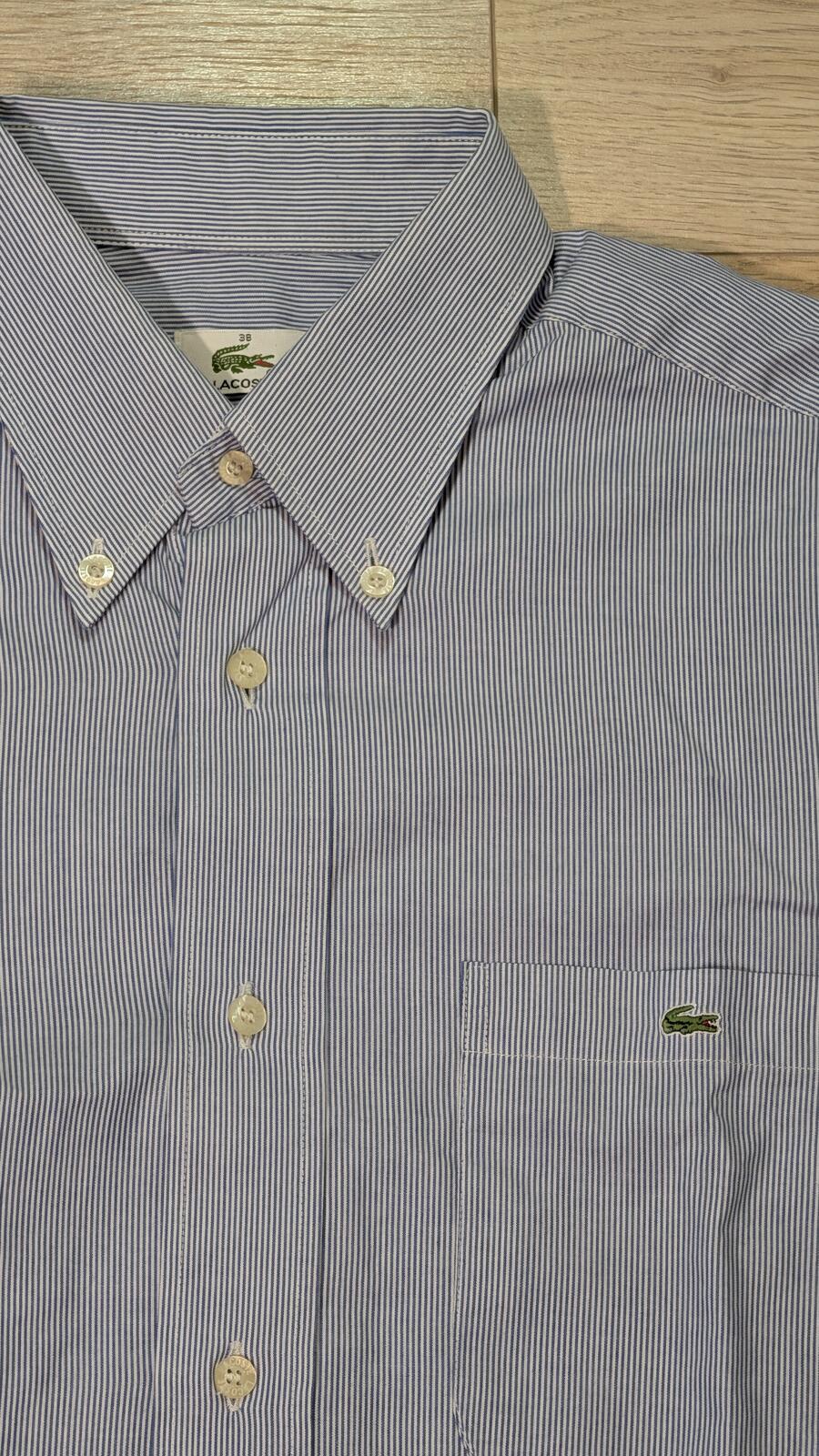 Lacoste Men's Striped Shirt - Blue - Size 38 / Small
