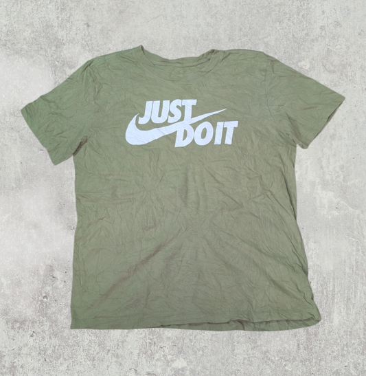 Nike Men's Just Do It! T Shirt - Green - Size Medium