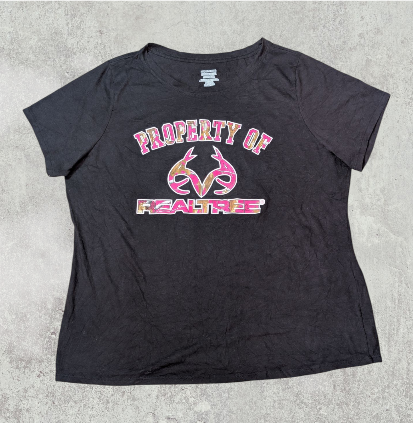 Realtree Women's T Shirt - Black - Size XXL