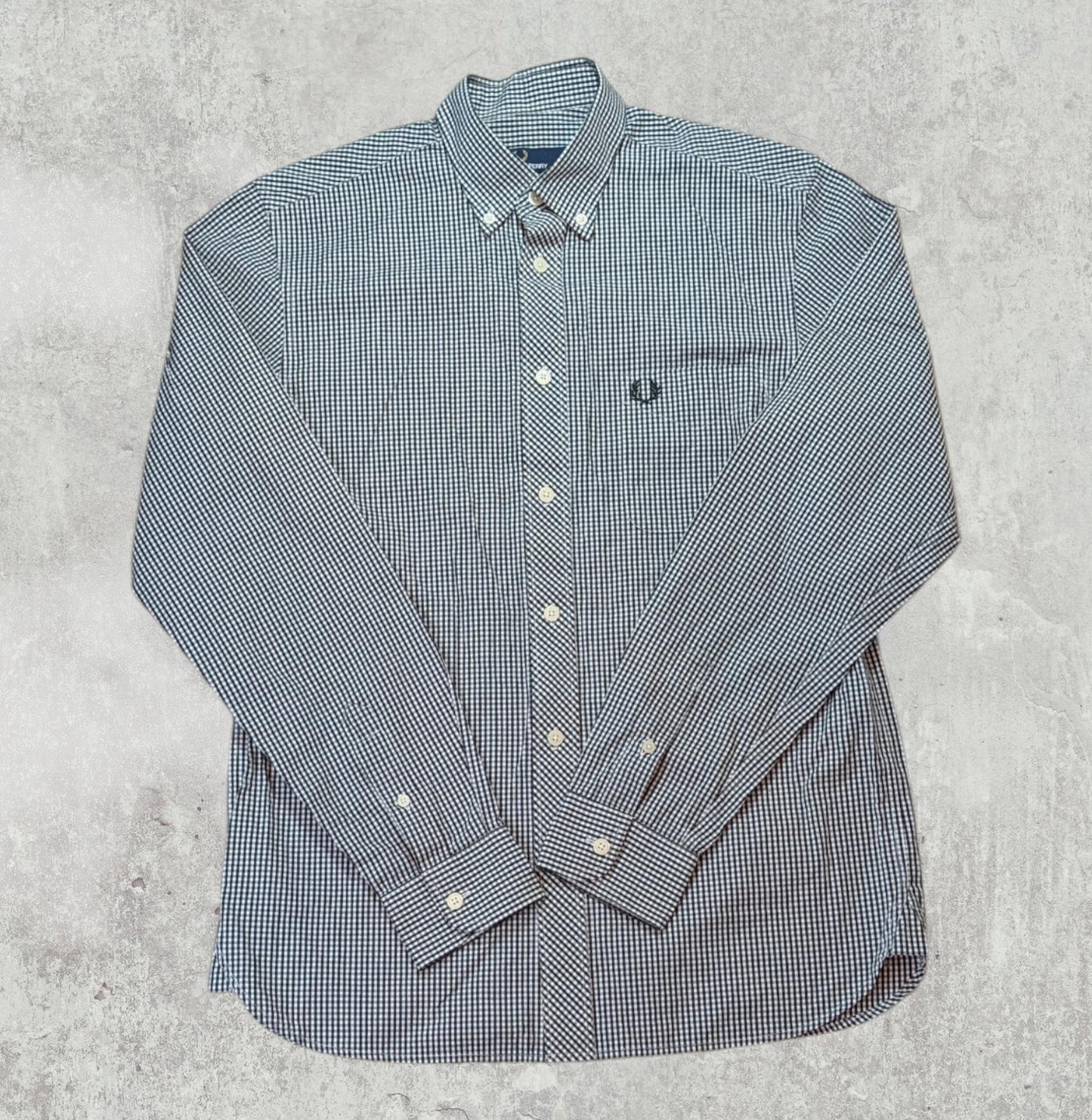 Fred Perry Men's Check Shirt - Black - Size Small