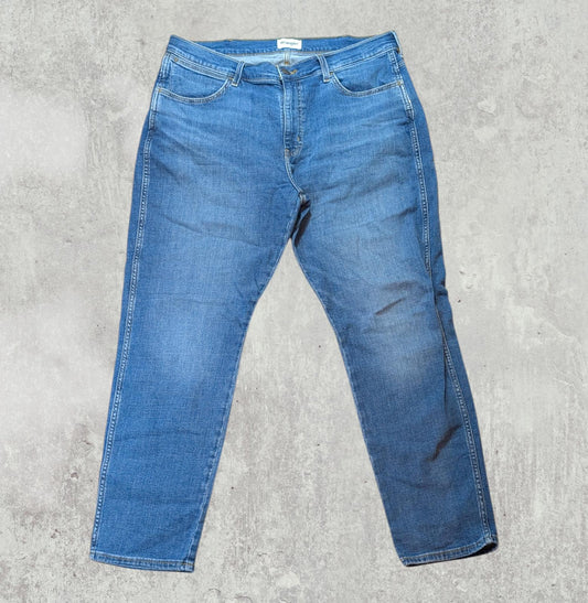 Wrangler Men's River Straight Jeans - Blue - Size 36W 30L