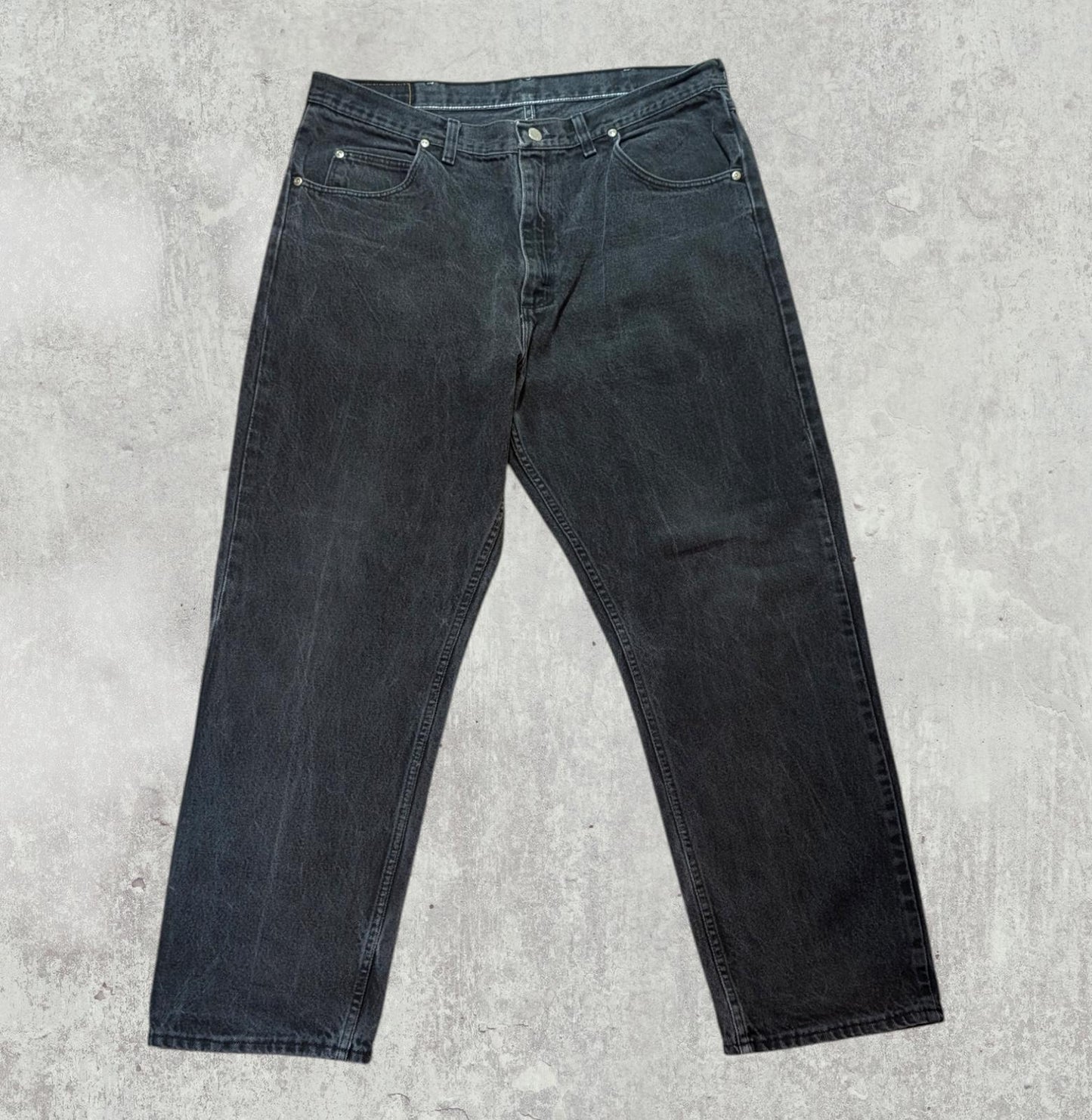 Wrangler Men's Straight Jeans - Black - Size 38W 30L