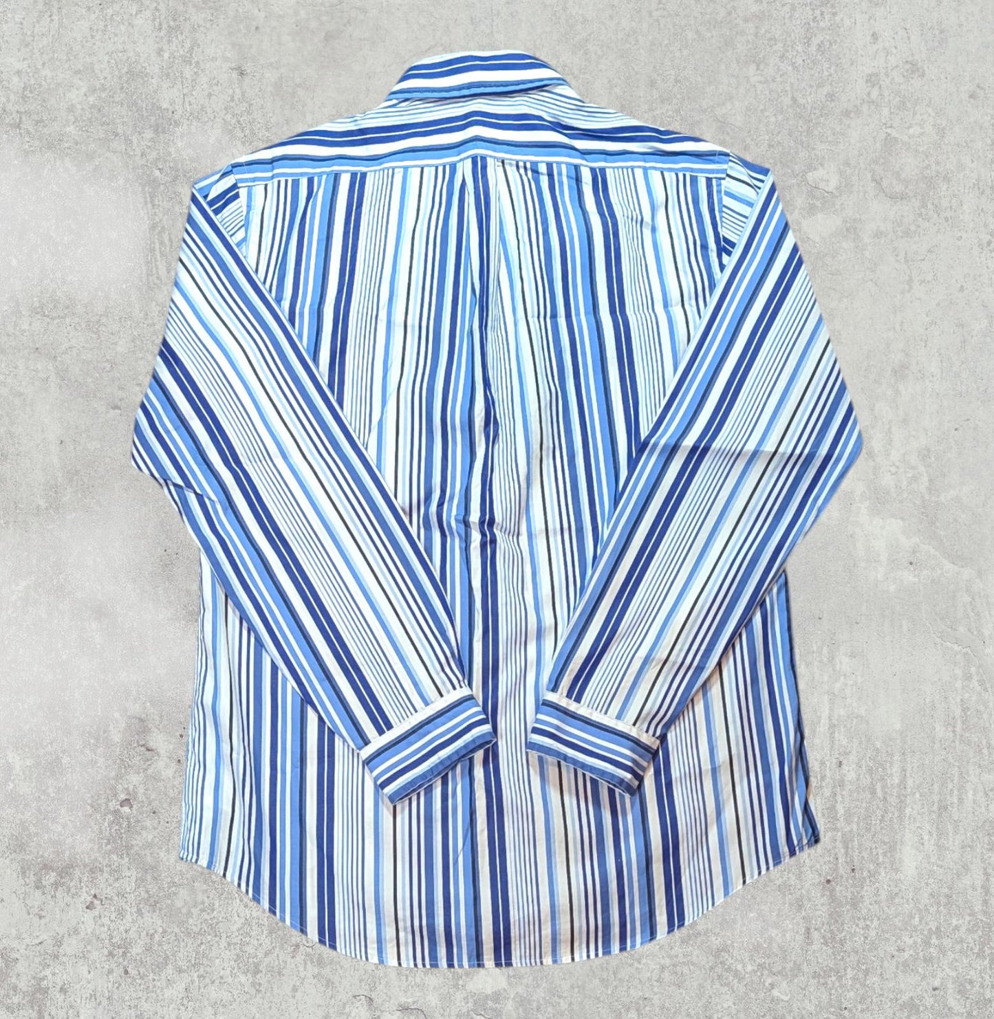 Ralph Lauren Men's Custom Fit Striped Shirt - Blue - Size Large
