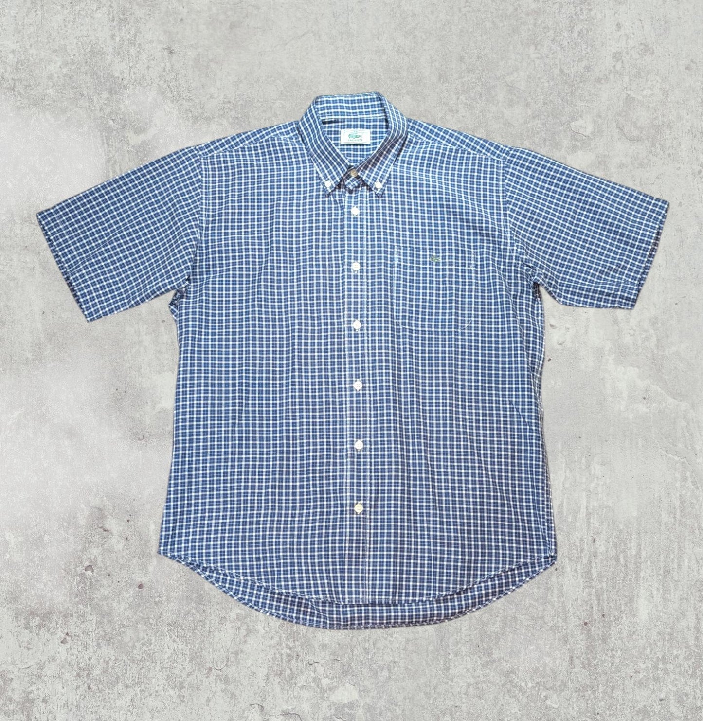 Lacoste Men's Check Shirt - Navy - Size 40 / Medium