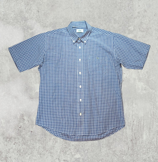 Lacoste Men's Check Shirt - Navy - Size 40 / Medium