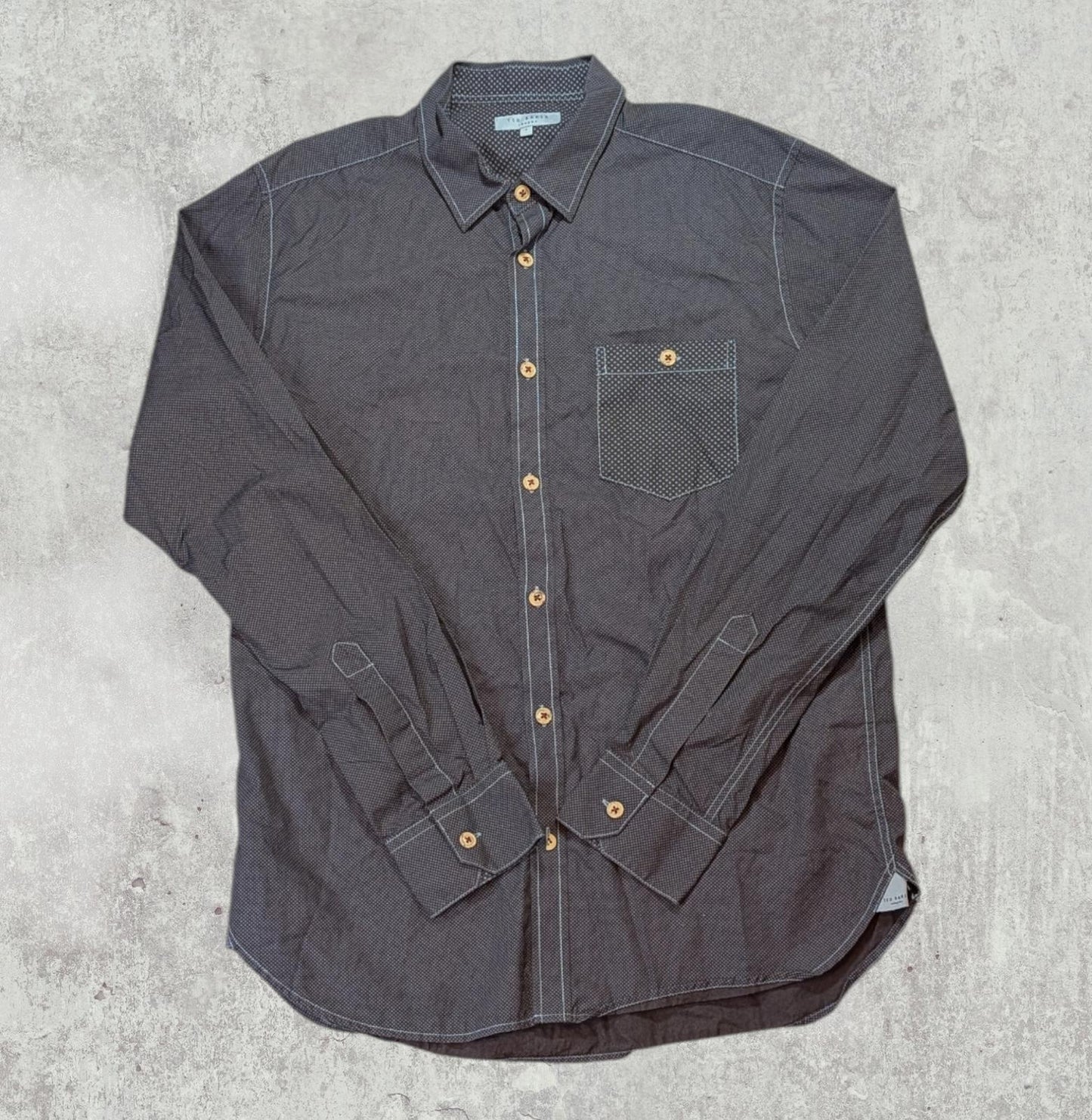 Ted Baker Men's Shirt - Brown - Size 4 / Large