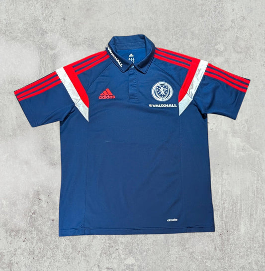 Adidas Men's Scotland Football Polo T Shirt - Navy - Size Medium