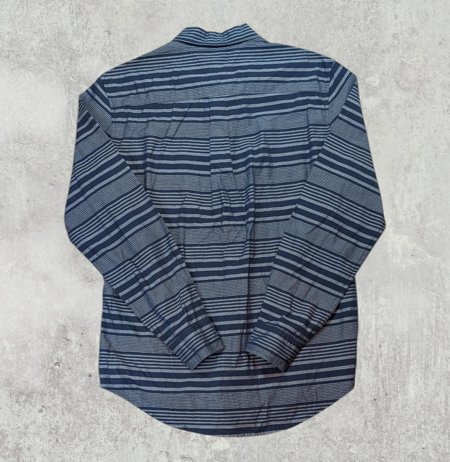 Tommy Hilfiger Men's Custom Fit Striped Shirt - Navy - Size Medium