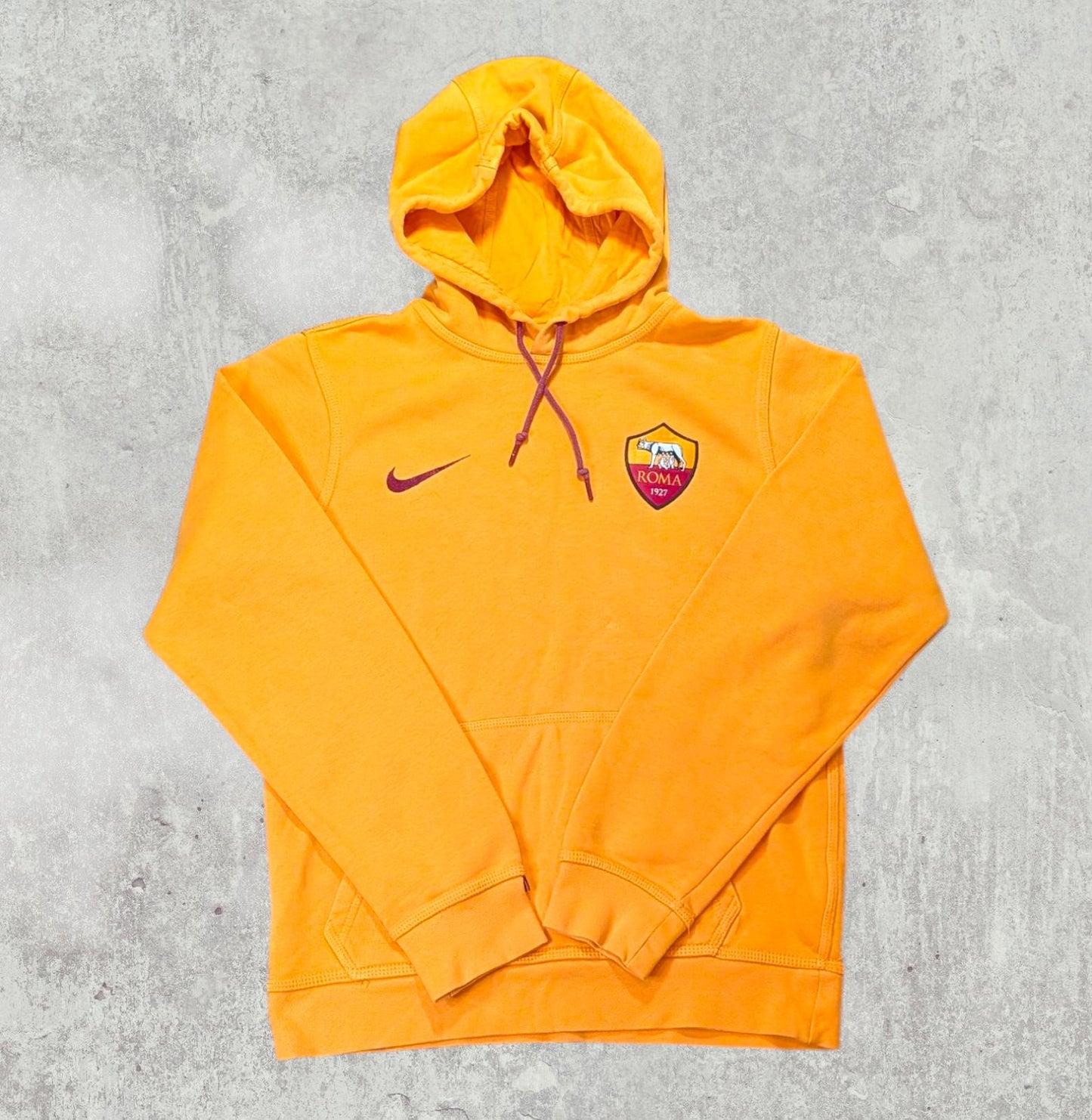 Nike Men's AS Roma Hoodie Sweatshirt - Orange - Size Small