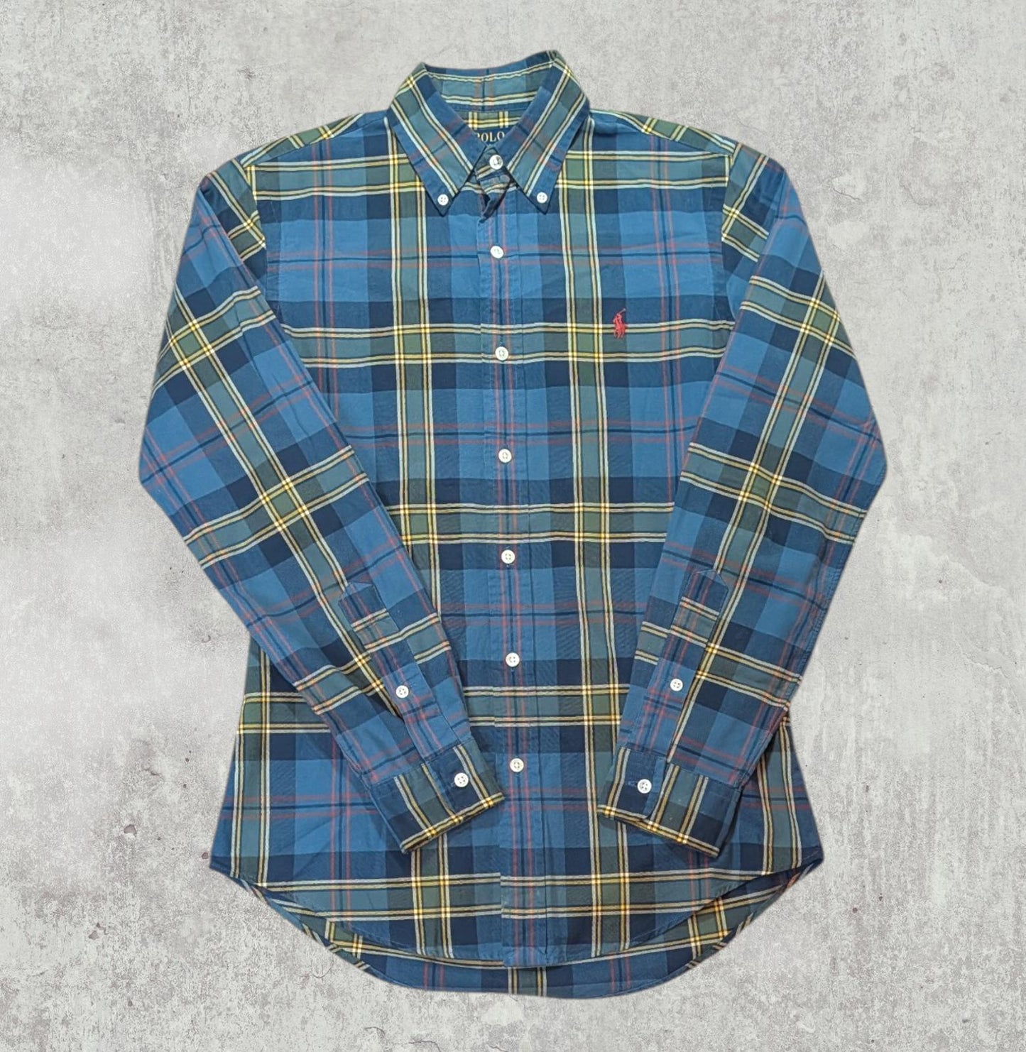 Ralph Lauren Men's Custom Fit Check Shirt - Blue - Size XS