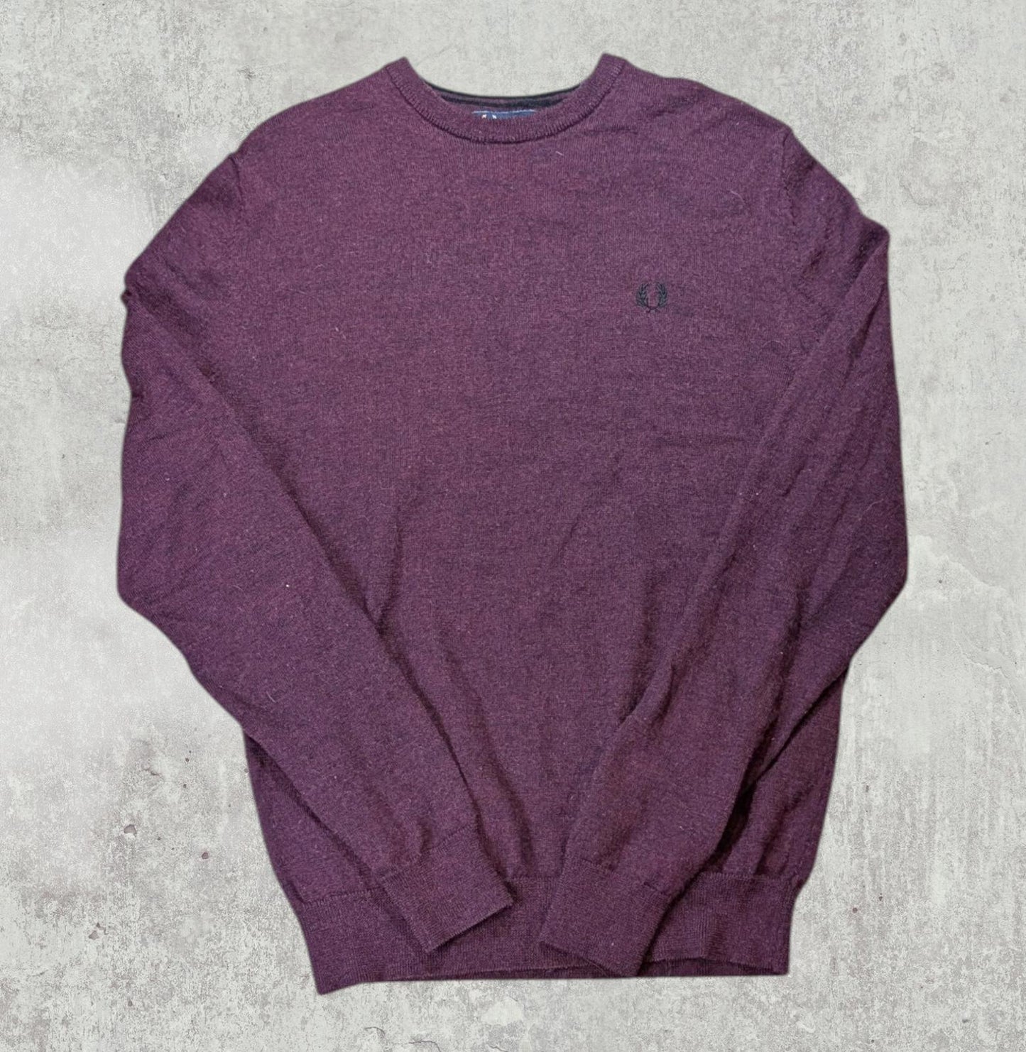 Fred Perry Men's Sweatshirt Jumper - Burgundy - Size Medium
