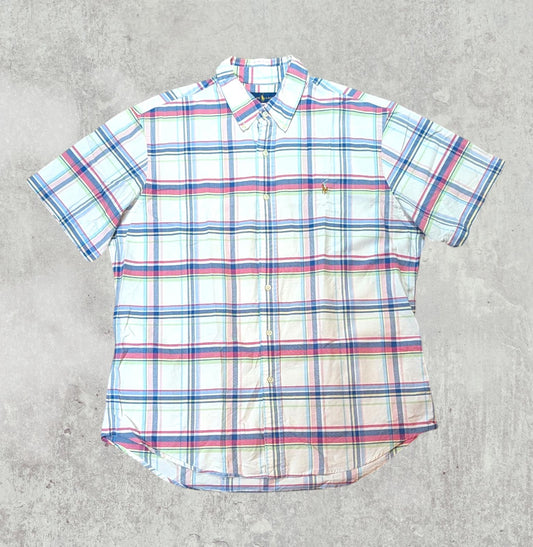 Ralph Lauren Men's Slim Fit Check Shirt - White - Size XL