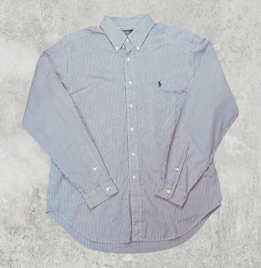 Ralph Lauren Men's Classic Fit Striped Shirt - Purple - Size XL