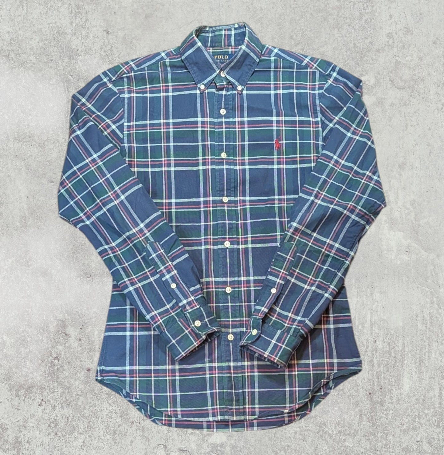 Ralph Lauren Men's Slim Fit Check Shirt - Green - Size Small