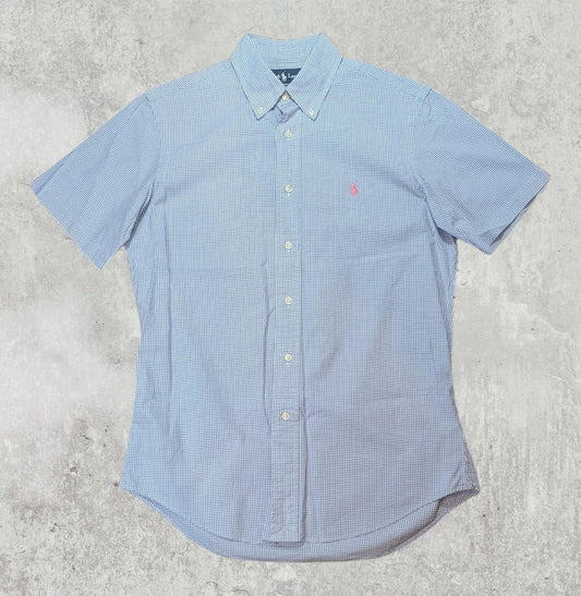 Ralph Lauren Men's Custom Fit Check Shirt - Blue - Size Small