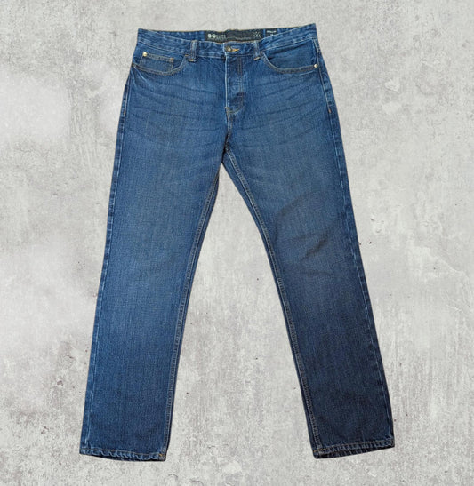 Crosshatch Men's Straight Jeans - Blue - Size 38W 32L