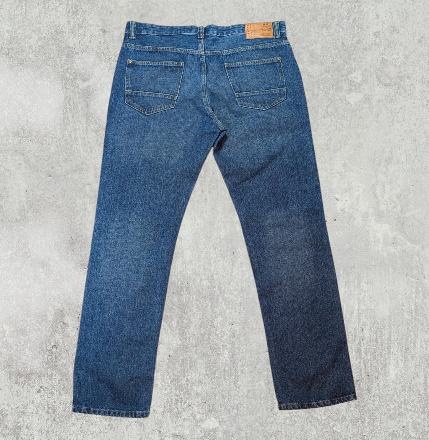 Crosshatch Men's Straight Jeans - Blue - Size 38W 32L