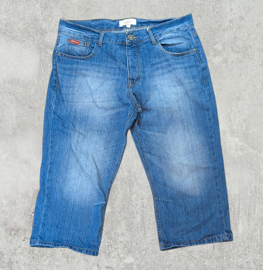Lee Cooper Men's 3/4 Shorts - Blue - Size 34W 19L
