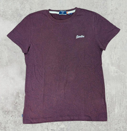 Superdry Men's T Shirt - Burgundy - Size Medium