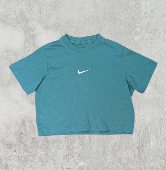 Nike Women's Cropped T Shirt - Green - Size XS