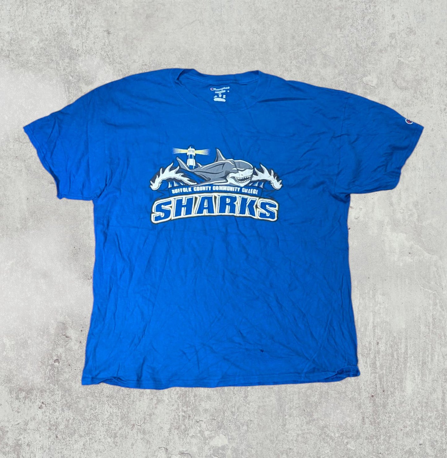 Champion Men's Sharks T Shirt - Blue - Size XL