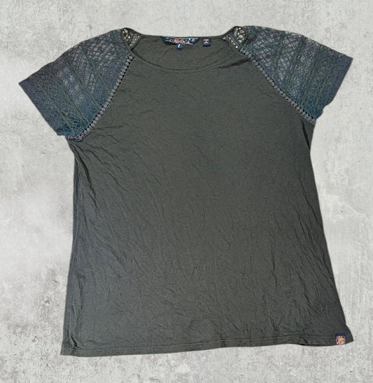 Superdry Women's Raglan T Shirt - Khaki - Size XL