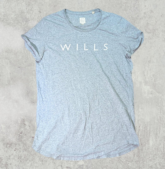 Jack Wills Women's T Shirt - Grey - Size 14