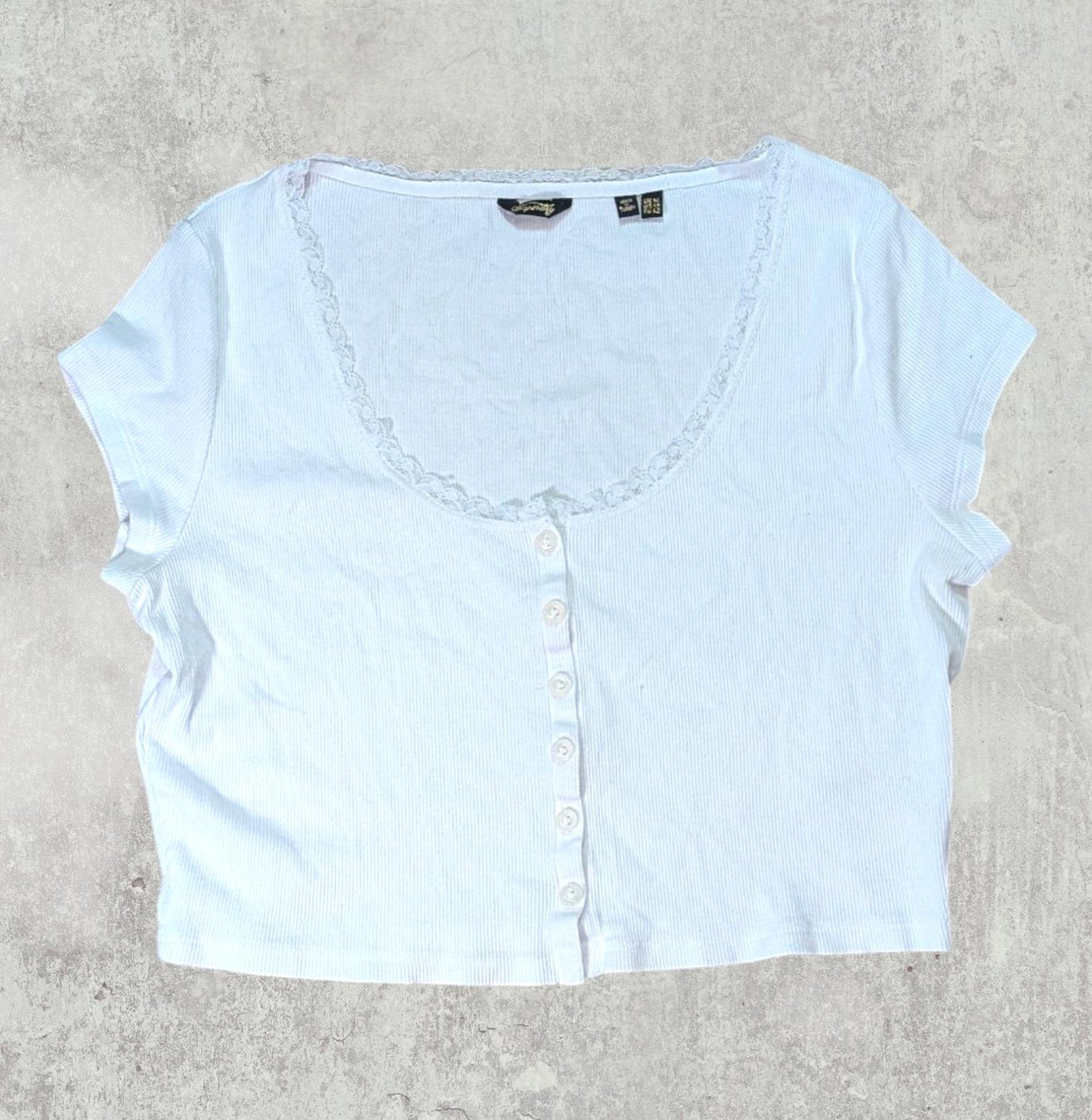 Superdry Women's Crop T Shirt - White - Size 14