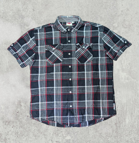 Lee Cooper Men's Check Shirt - Black - Size Large