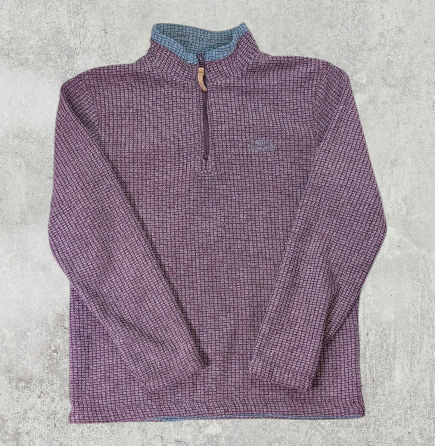 Weird Fish Men's 1/4 Zip Jumper - Burgundy - Size Small