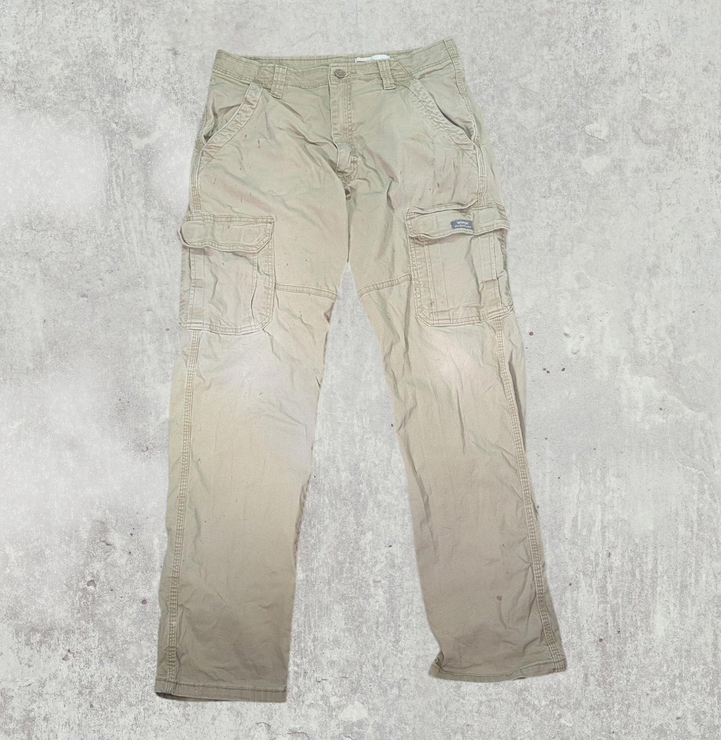 Wrangler Men's Relaxed Fit Cargo Trousers - Tan - Size 30W 32L