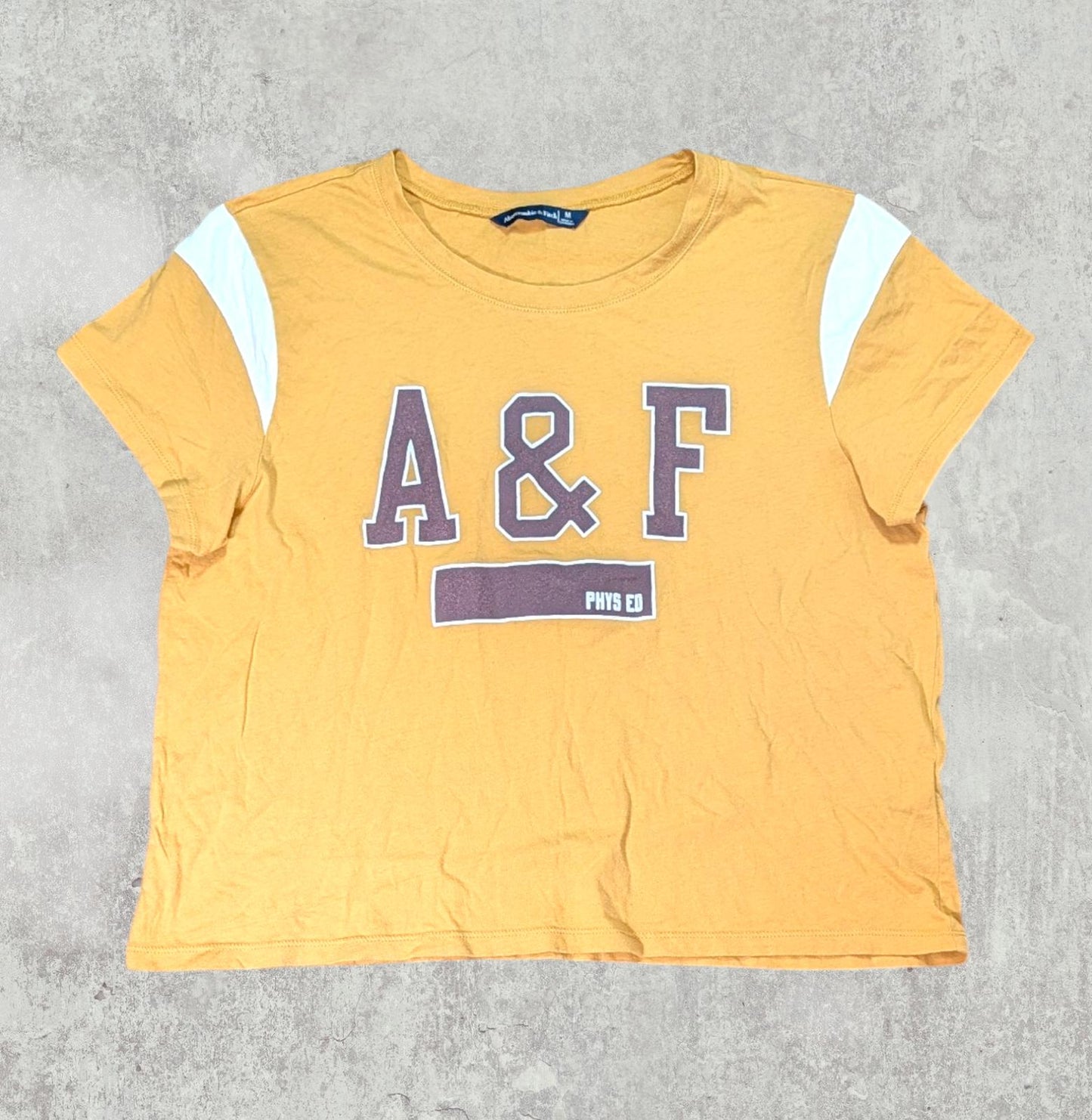 Abercrombie & Fitch Women's Cropped T Shirt - Yellow - Size Medium